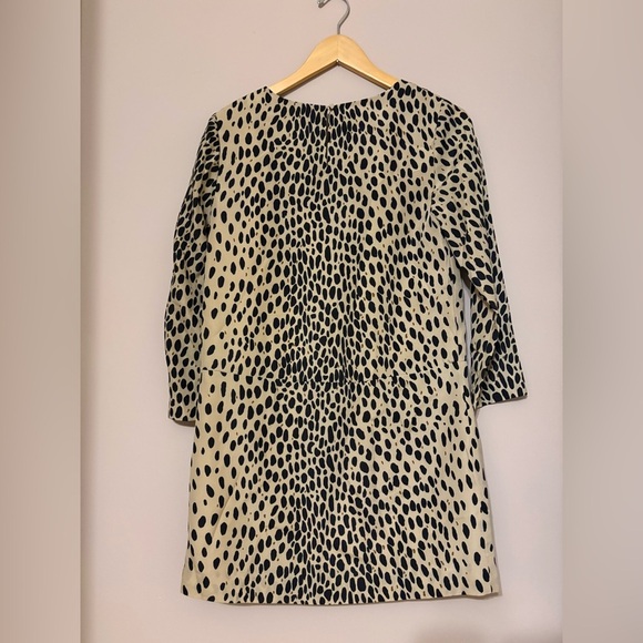 J.Crew Women's Size 2 Leopard Print Knee Length Shift Dress Long Sleeve - Picture 7 of 7